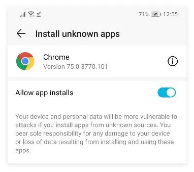 Enable Unknown Sources