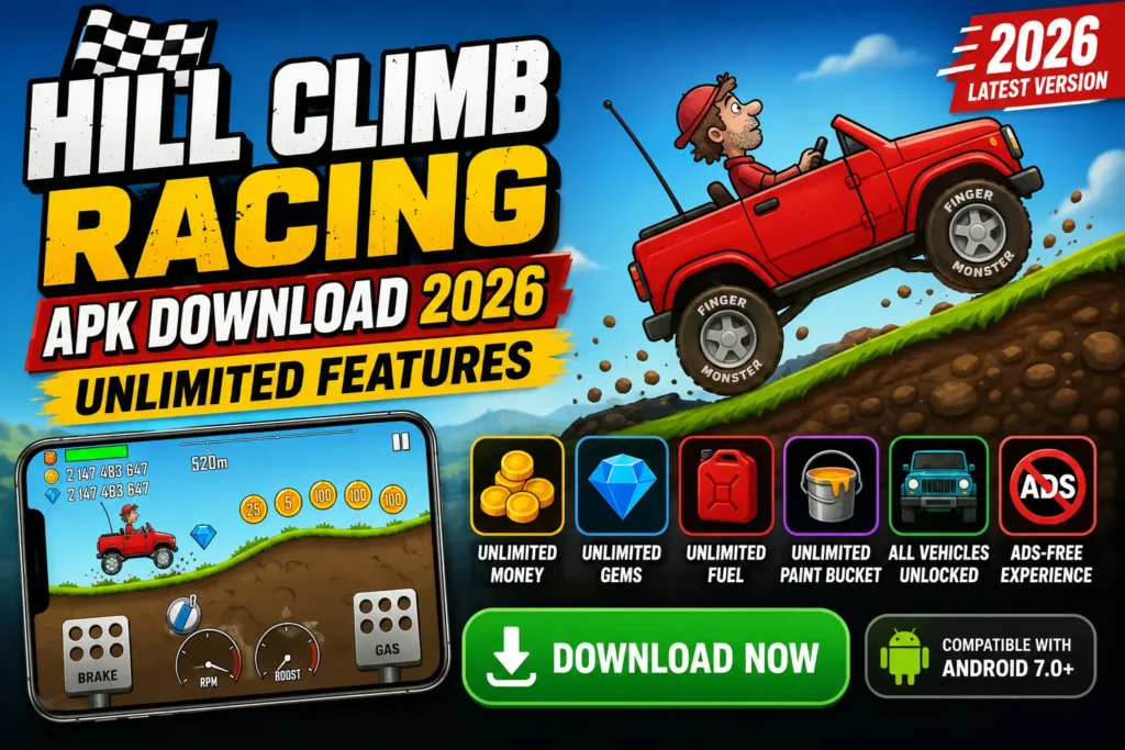 Hill Climb Racing APK Download 2026 Unlimited Features